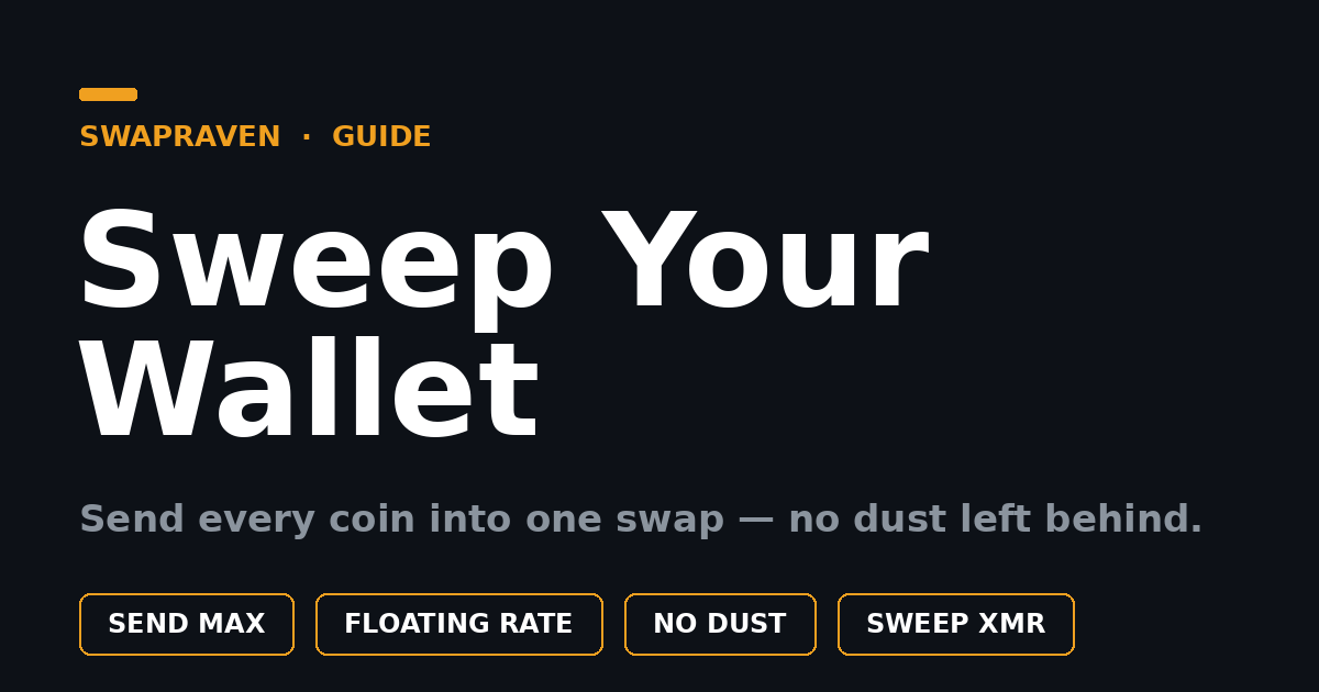 Sweep a Wallet Into an Instant Swap (No Dust Left)